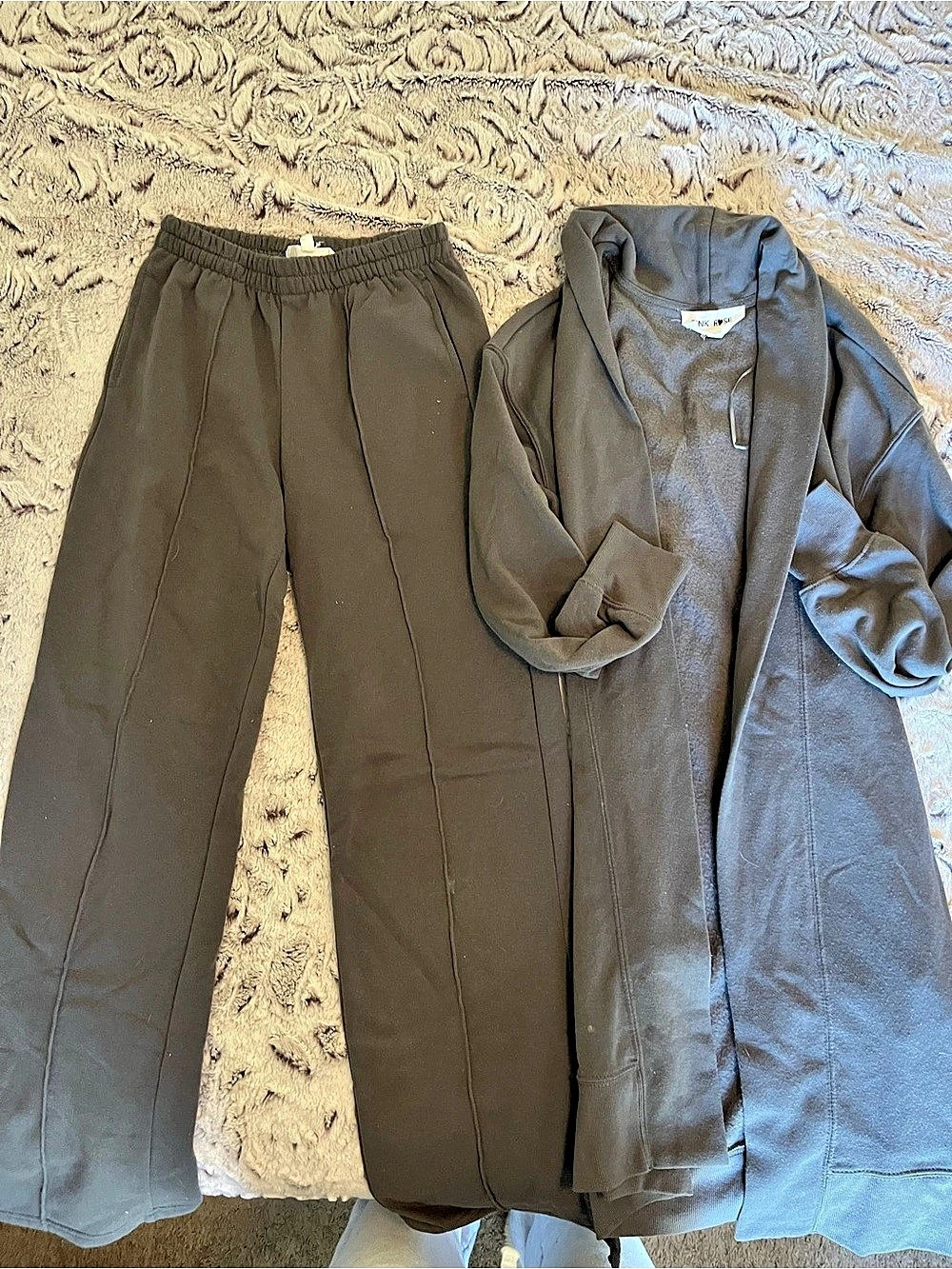PINK ROSE Grey straight leg Pants Set Size XS